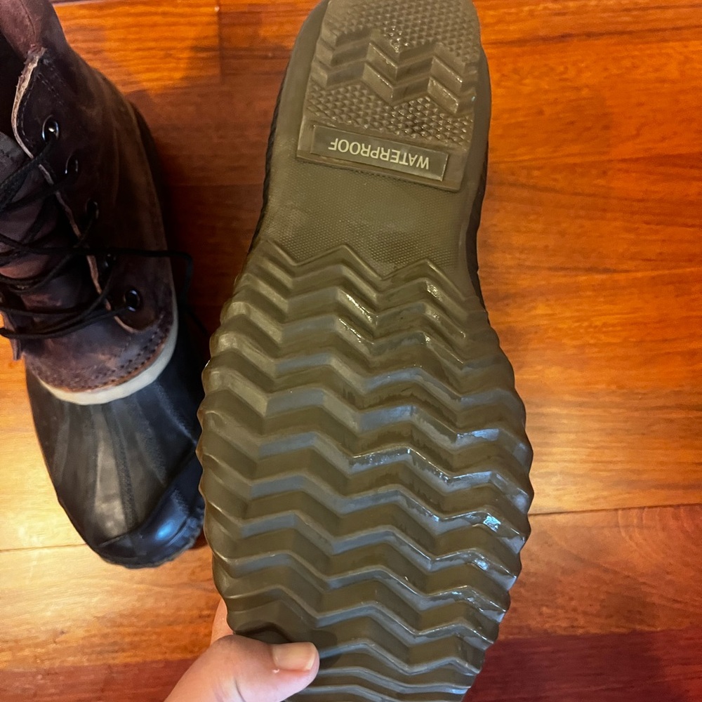 Sorel Black and Brown Rain & Snow Boots with Durable Design